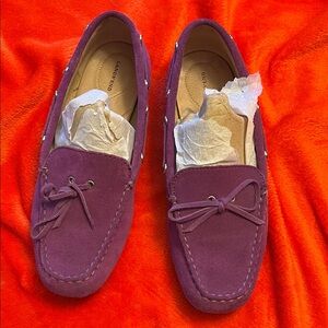 Lands' End Plum Suede Loafers 7.5 EUC like new